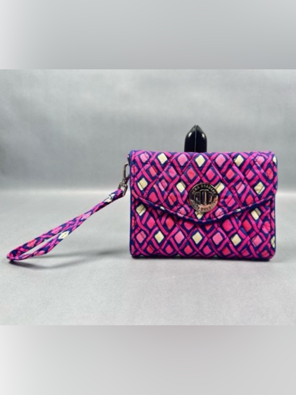 Vera Bradley Canterberry Pink Multi Quilted Wristlet Clutch